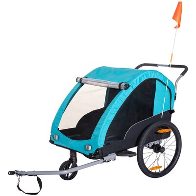 Przyczepka rowerowa PROFEX Jogger 2w1 93500 55kg Pasy Czarno-niebieski