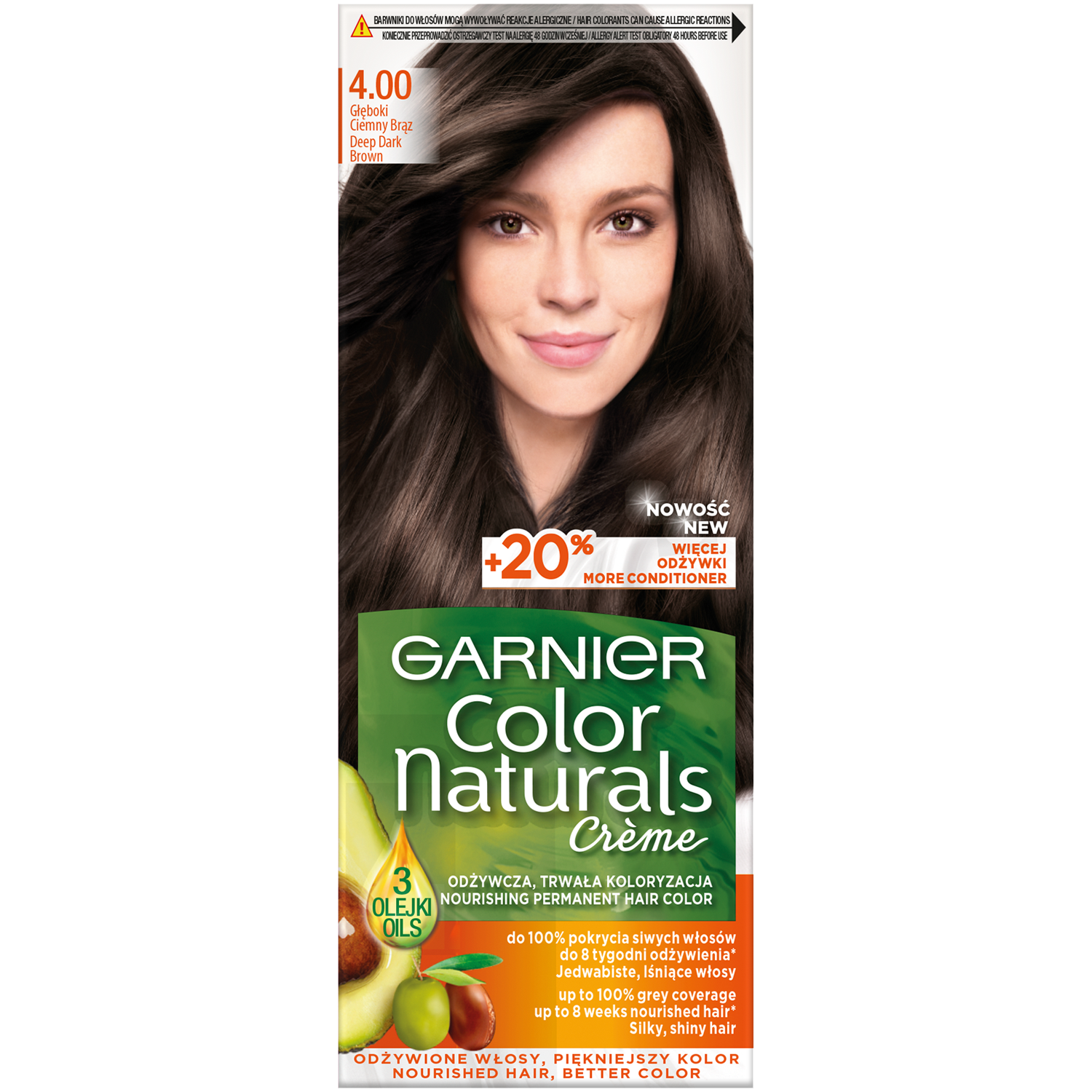 Garnier Color Naturals Créme farba do włosów 4.00 głęboki ciemny brąz, 1 opak.