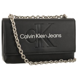 Torebka Listonoszka Calvin Klein Sculpted Ew Flap Conv25 Mono Black/Metallic Logo K60K611866 0GL