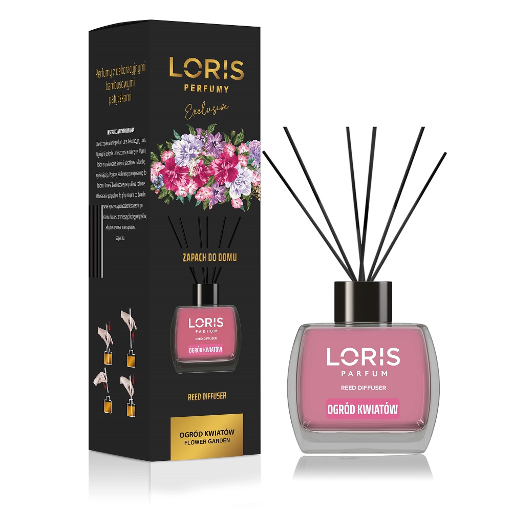 Loris dyfuzor zapachowy z patyczkami Ogród Kwiatów, 120 ml