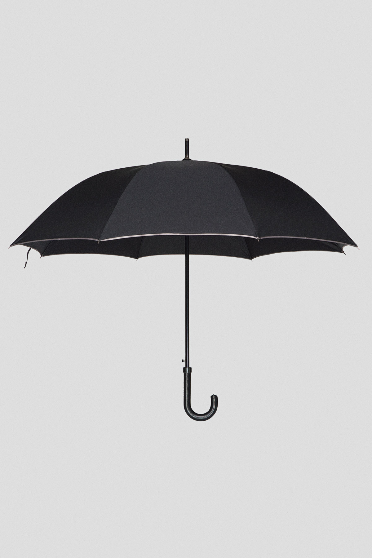 Lancerto Parasol Długi Czarny z Szarą Lamówką