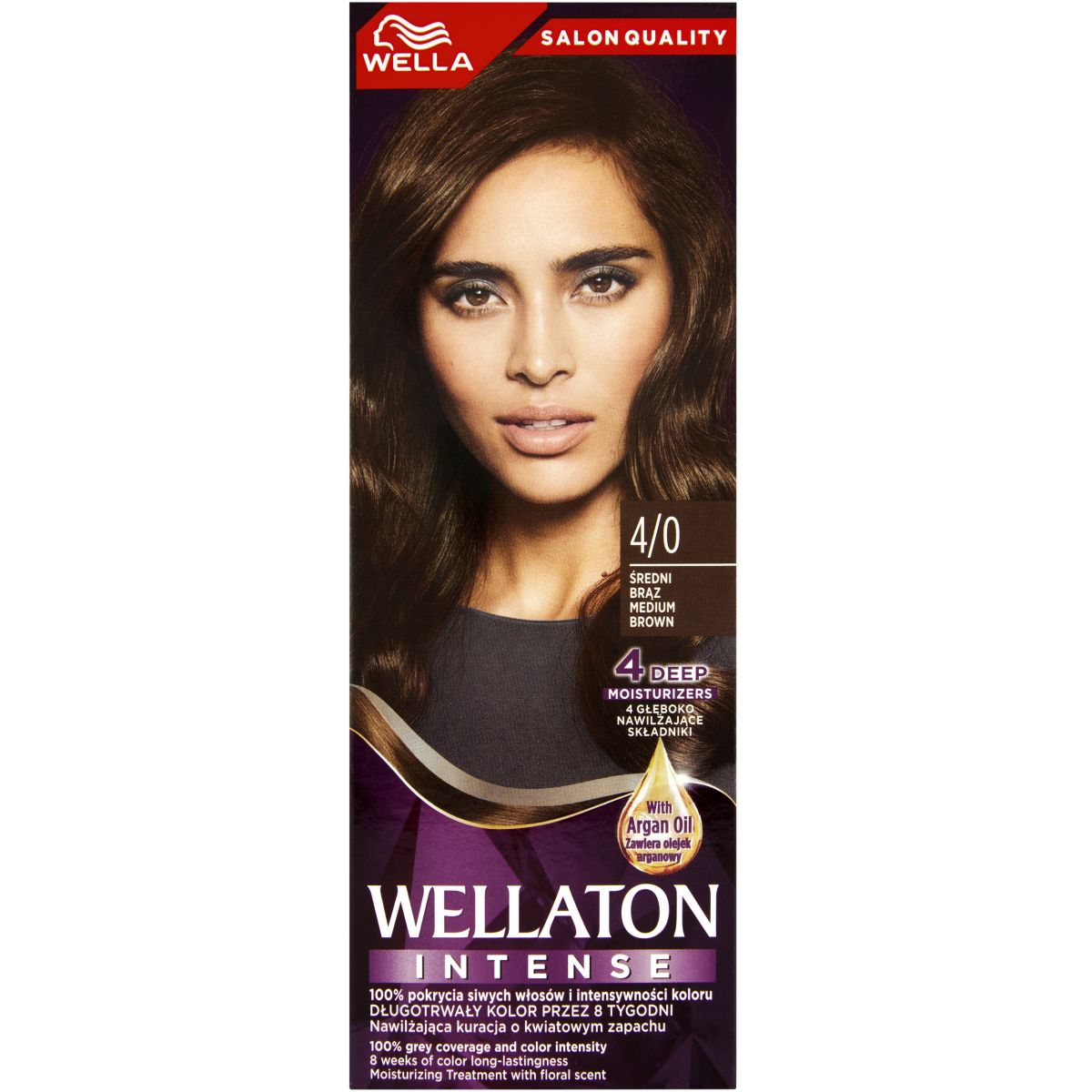 Wella Wellaton Intense krem koloryzujący do włosów 4/0 średni brąz, 1 opak.