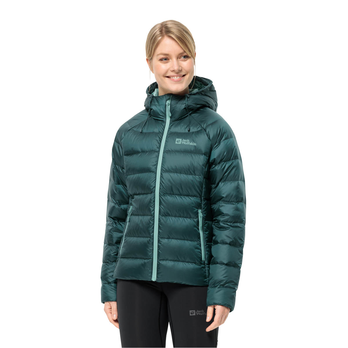 Damska kurtka puchowa Jack Wolfskin NEBELHORN DOWN HOODY W sea green - M