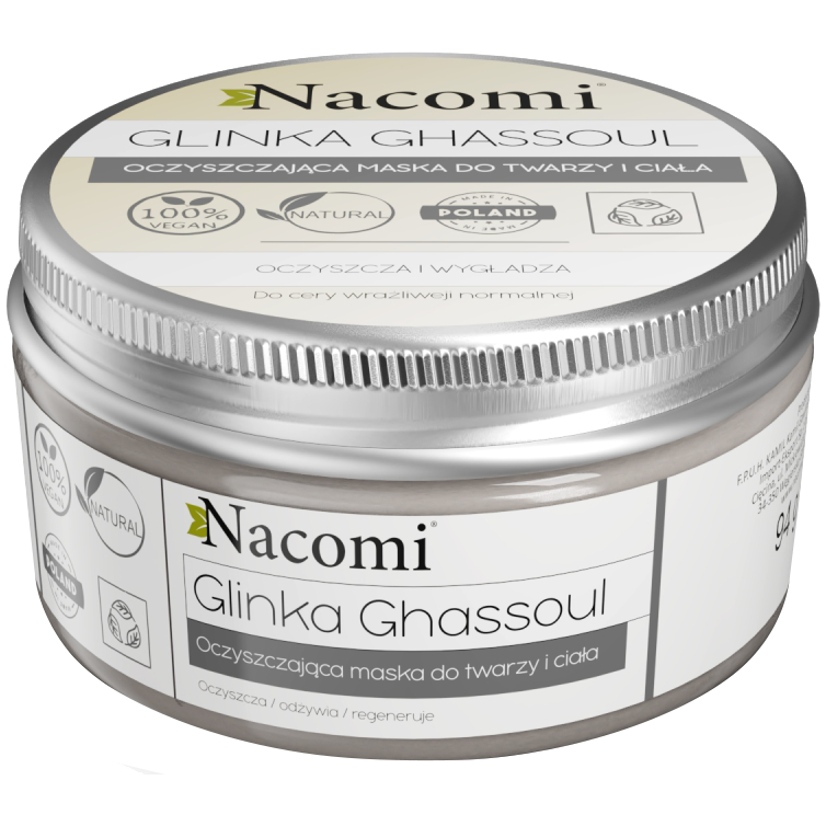 Nacomi Glinka Ghassoul maska do twarzy i ciała, 94 g