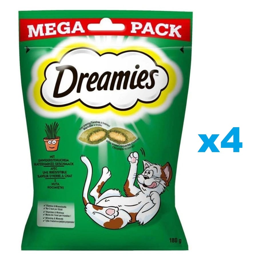 DREAMIES Mega Pack 4x180 g przysmak z nutą kocimiętki dla kota