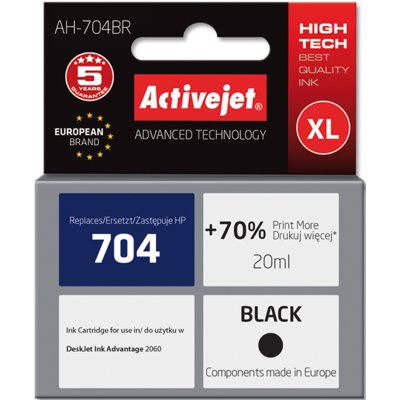 Tusz ACTIVEJET do HP 704 CN692AE Czarny 20 ml AH-704BR