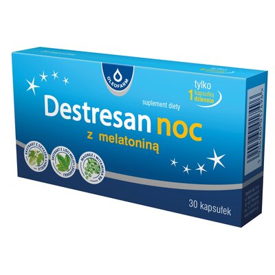 Suplement na sen OLEOFARM Destresan noc z melatoniną (30 kapsułek)