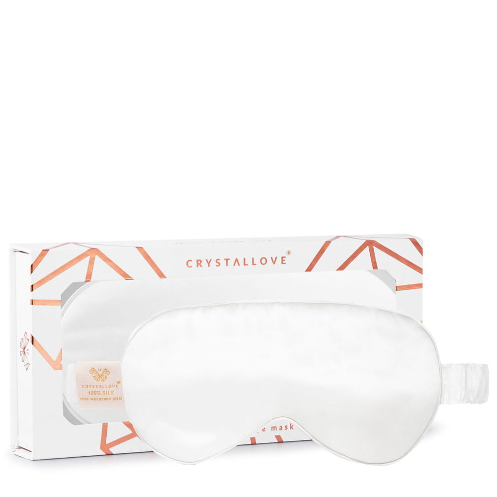 Crystallove Beauty Collection opaska na oczy z jedwabiu ivory, 1 szt.