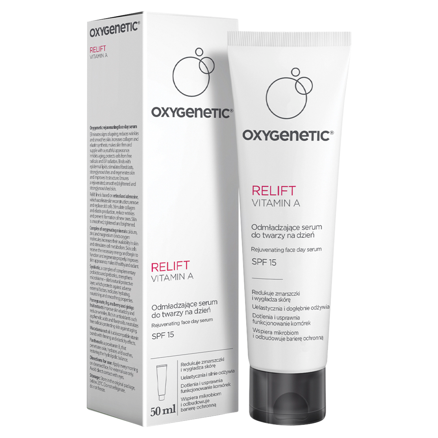 Oxygenetic Relift Vitamin A odmładzające serum do twarzy na dzień, 50 ml