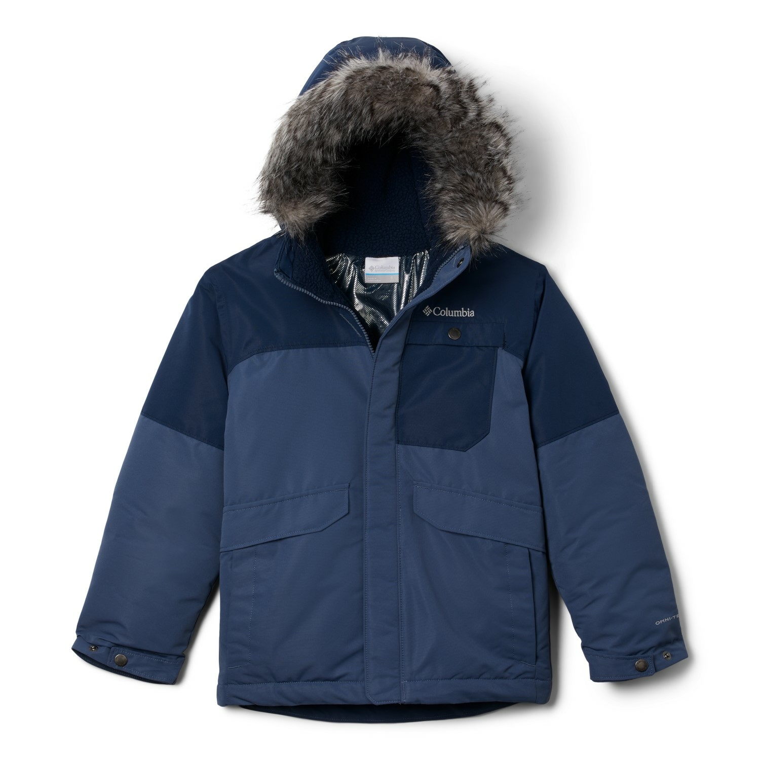 Chłopięca kurtka zimowa Columbia Nordic Strider™ Jacket dark mountain/collegiate navy - M