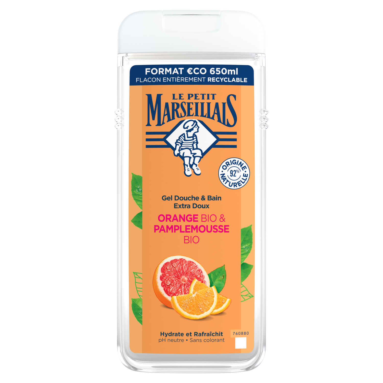 Le Petit Marseillais Bio żel pod prysznic bio grejpfrut i bio pomarańcza, 650 ml