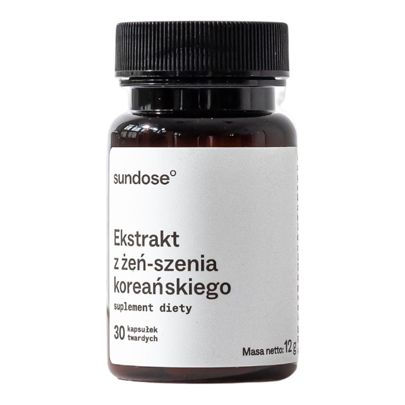 Sundose EKSTRAKT Z ŻEŃ-SZENIA KOREAŃSKIEGO suplement diety, 30 kaps./1 opak.