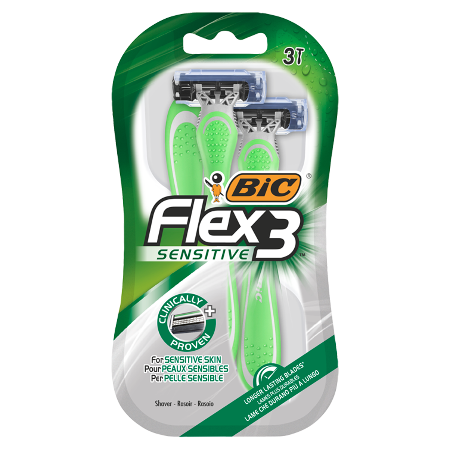 BIC Flex3 Sensitive maszynki do golenia, 3 szt./1 opak.