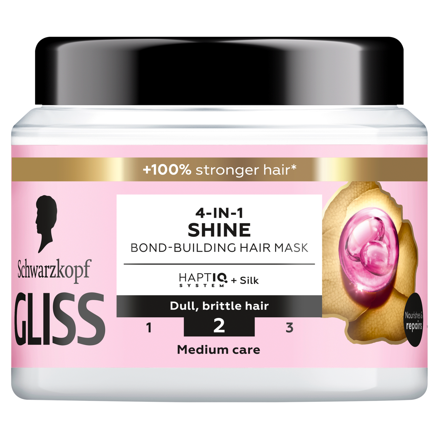 Schwarzkopf Gliss Liquid Silk 4-in-1 Shine odżywcza maska do włosów matowych i łamliwych, 400 ml