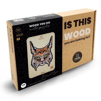 Puzzle WOOD YOU DO Dyskretny Ryś (100 elementów)