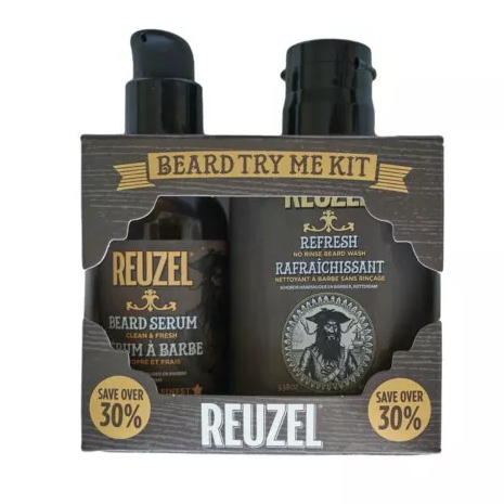 Reuzel Try Me Kit Beard Clean and Fresh zestaw do pielęgnacji zarostu dla mężczyzn: płyn do mycia brody, 100 ml + serum do brody, 50 g