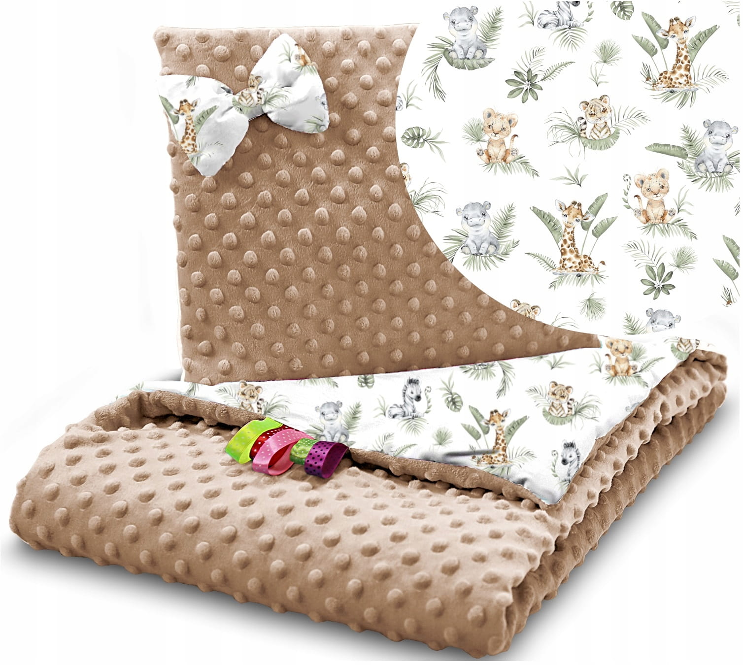 Babymam komplet do wózka minky kocyk + poduszka