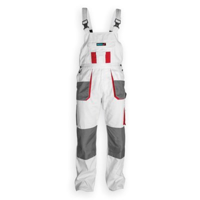 Spodnie robocze DEDRA BH4SO-S ogrodniczki Biały (rozmiar S/48)
