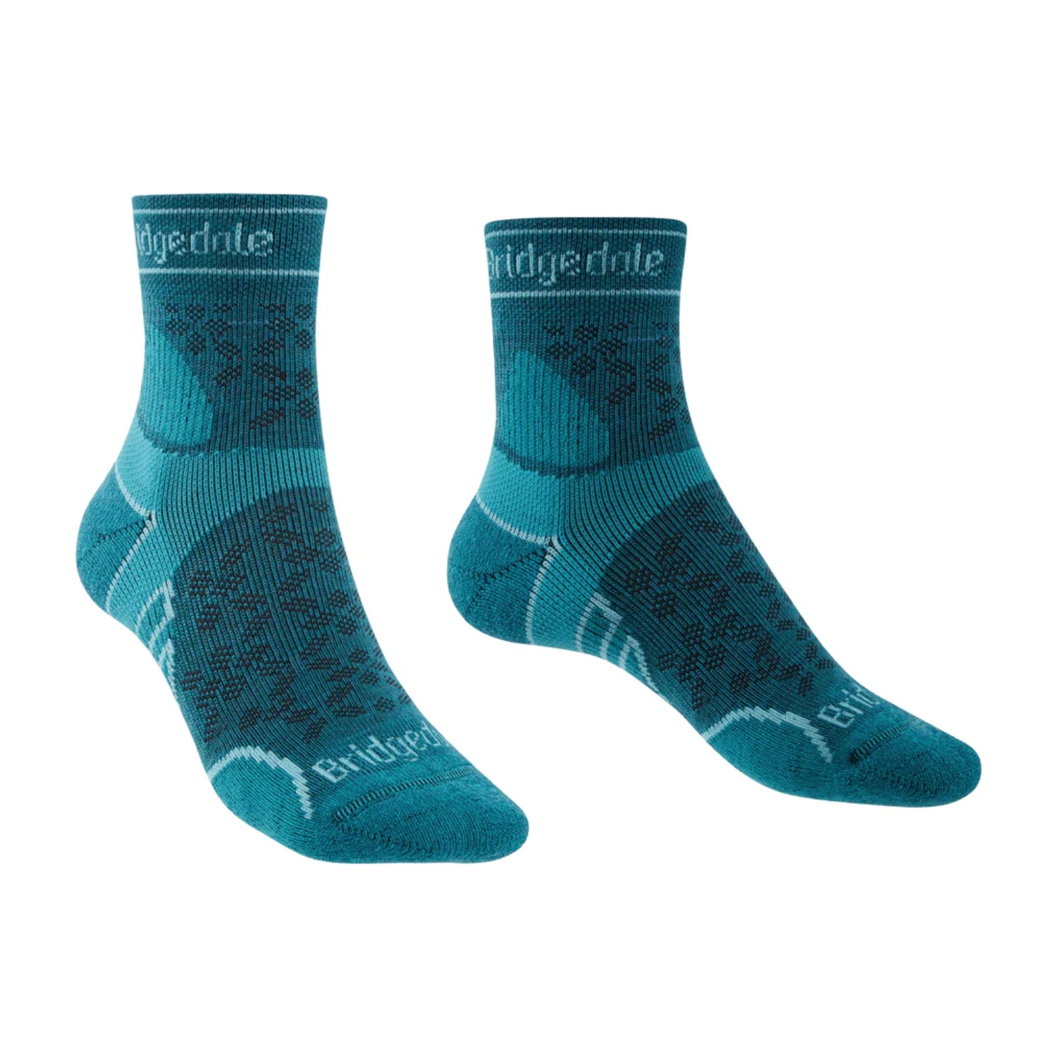 Damskie skarpety do biegania Bridgedale Lightweight T2 Merino Sport 3/4 Crew teal - 41-43
