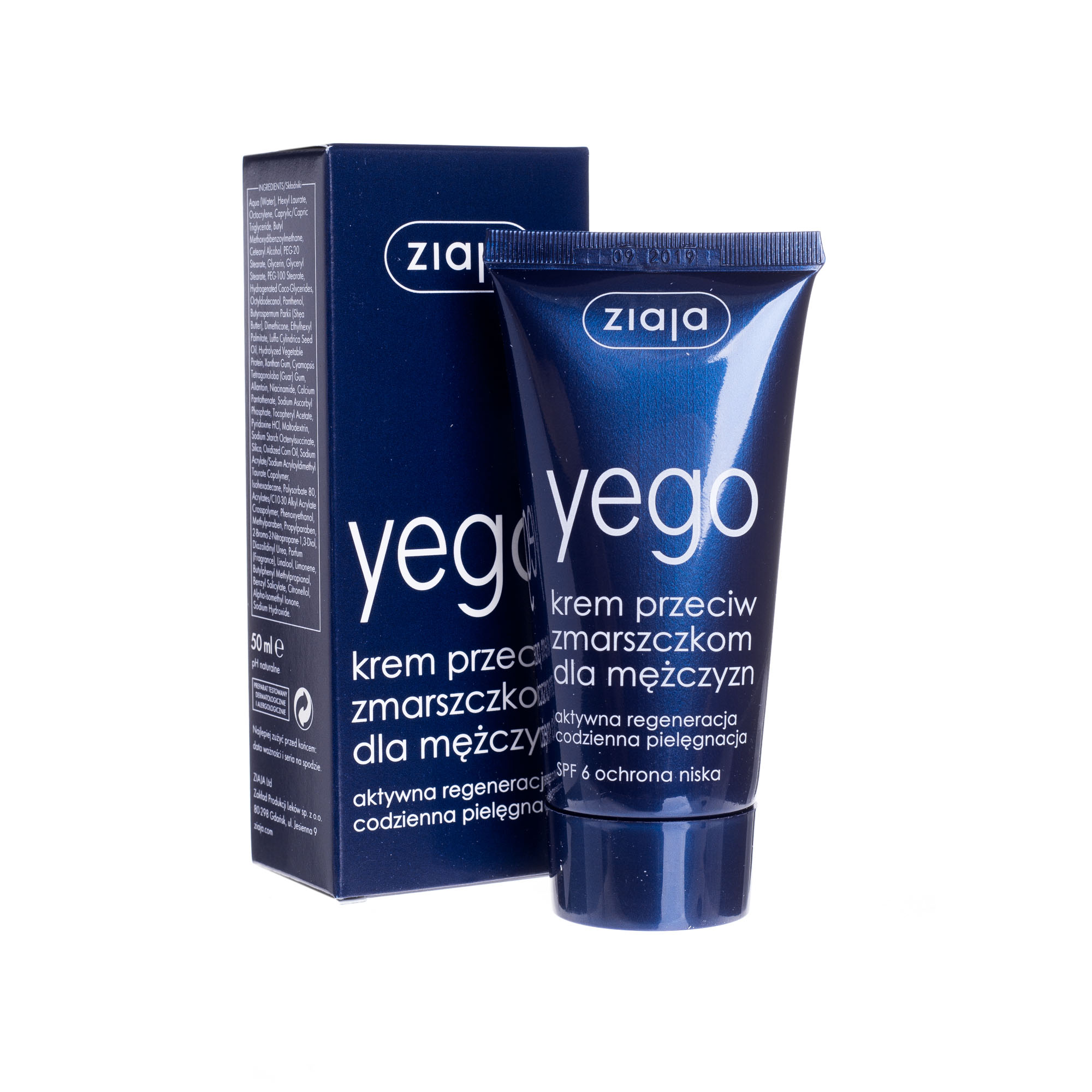 Ziaja, Yego, krem przeciw zmarszczkom dla mężczyzn, 50 ml