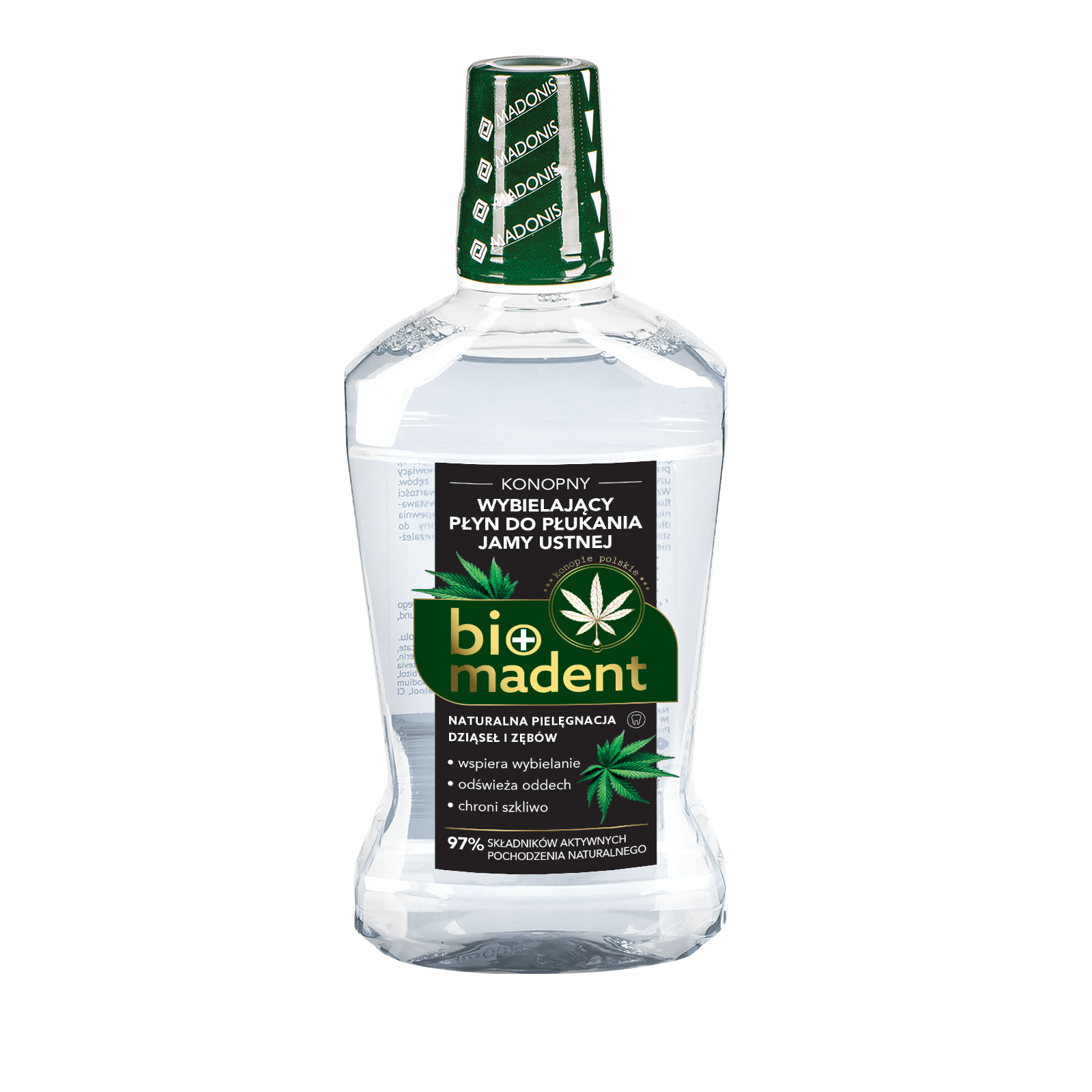 BIO MADENT konopny płyn wybielający do płukania ust, 500 ml