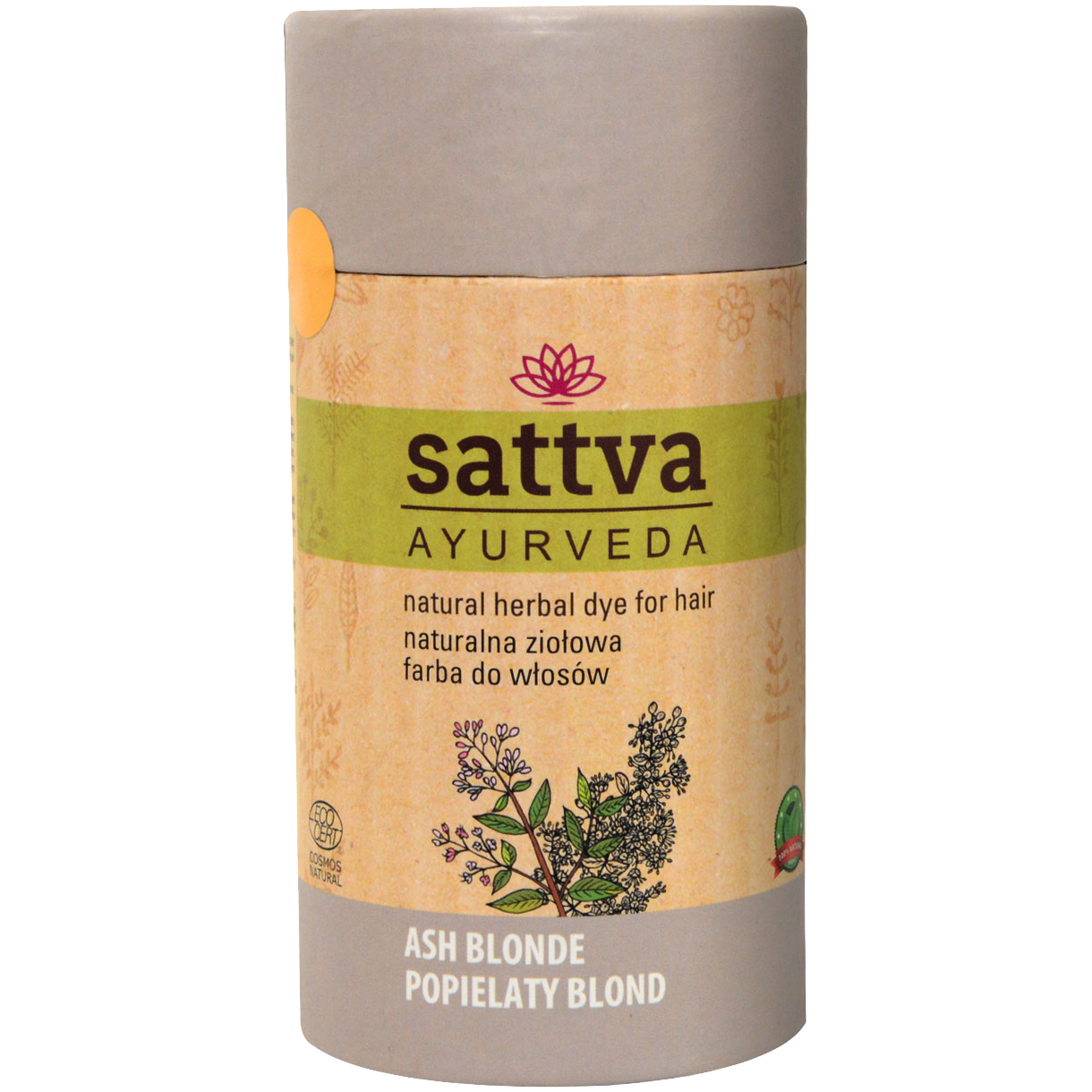 Sattva Ayurveda naturalna ziołowa farba do włosów popielaty blond, 150 g