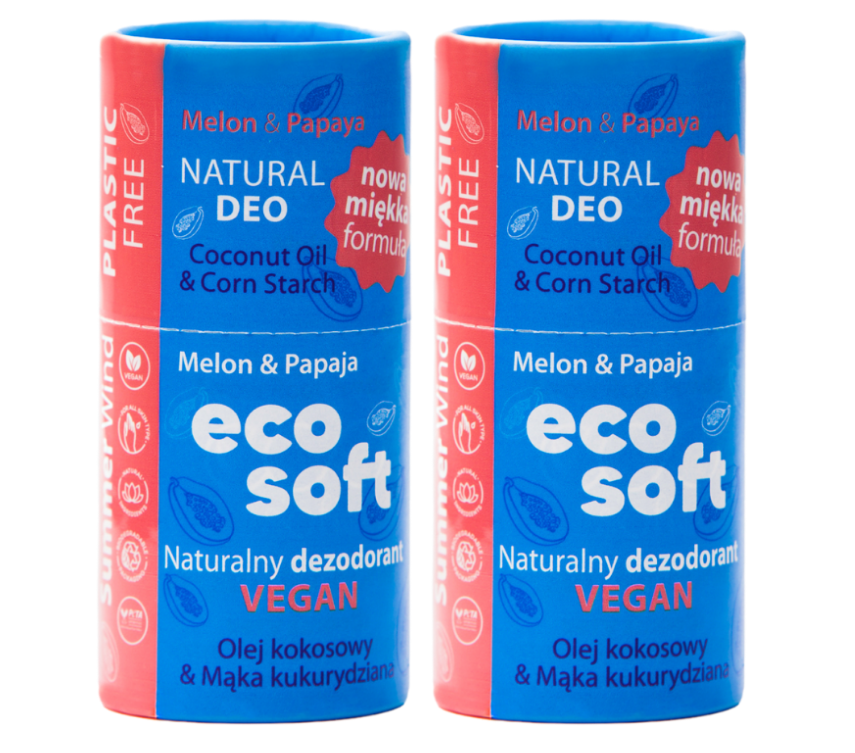 Eco Soft naturalny dezodorant damski bez aluminium Summer Wind, 2x50 g