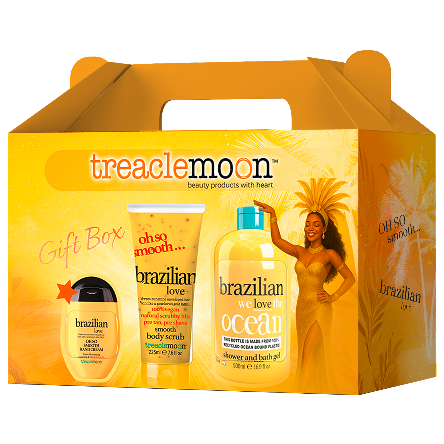 Treaclemoon Brazilian Love zestaw: żel pod prysznic, 500 ml + peeling do ciała, 225 ml + krem do rąk, 75 ml