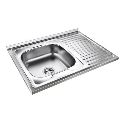 Zlewozmywak jednokomorowy z ociekaczem MYQ Rosario 11-L ROS11S8LBS Stalowy 60x80