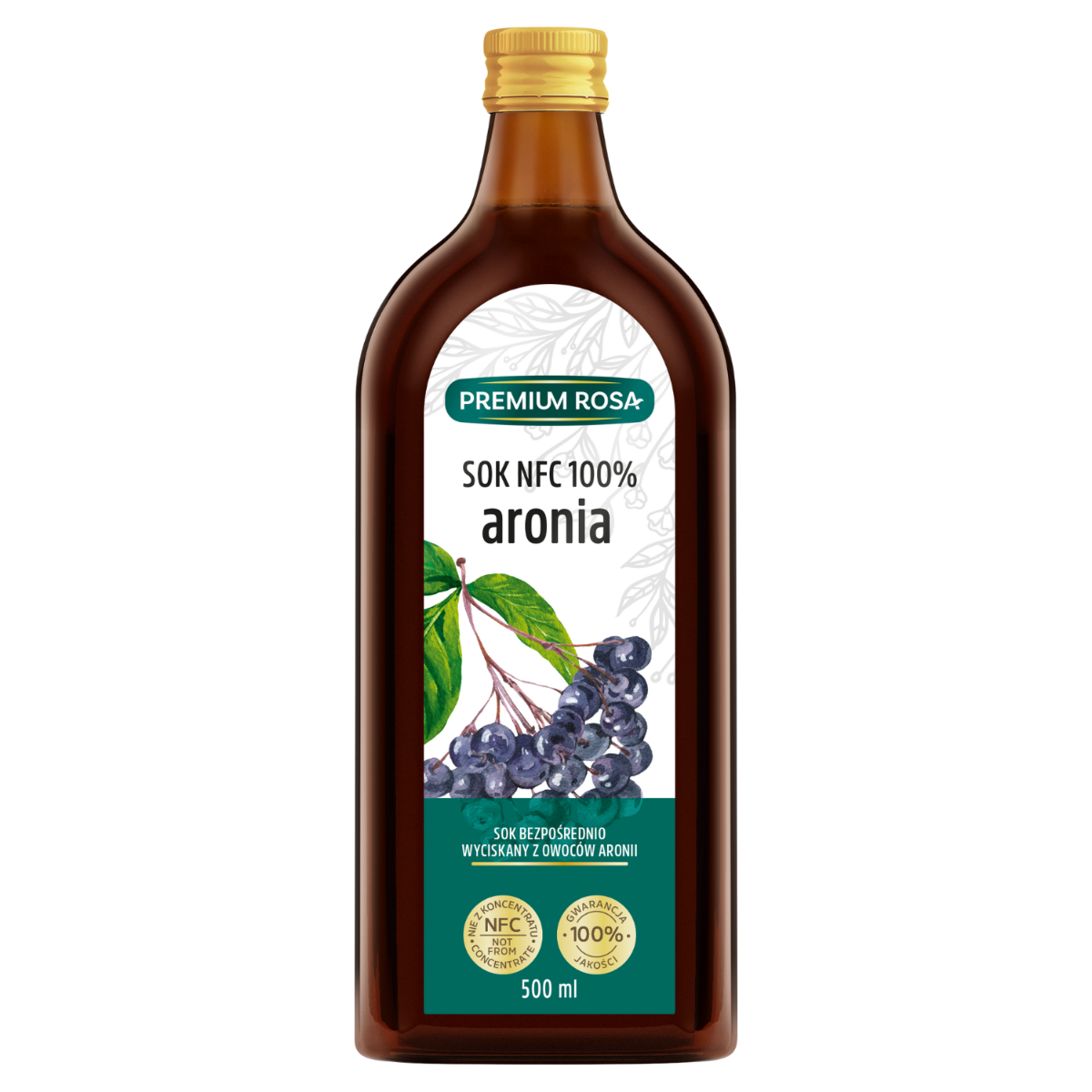 Premium Rosa Sok NFC 100% Aronia,  500 ml