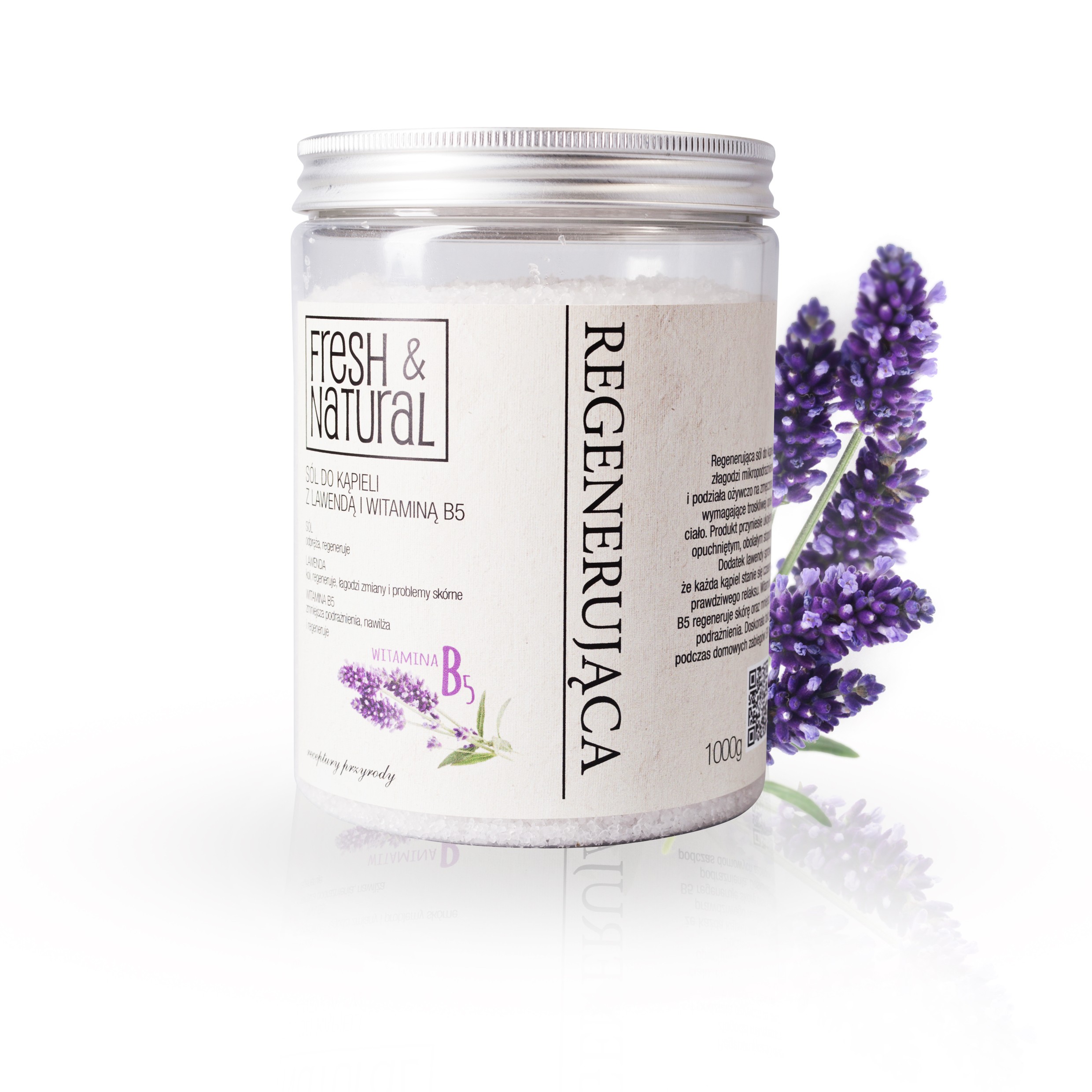 Fresh & Natural sól do kąpieli regenerująca, 1000 g