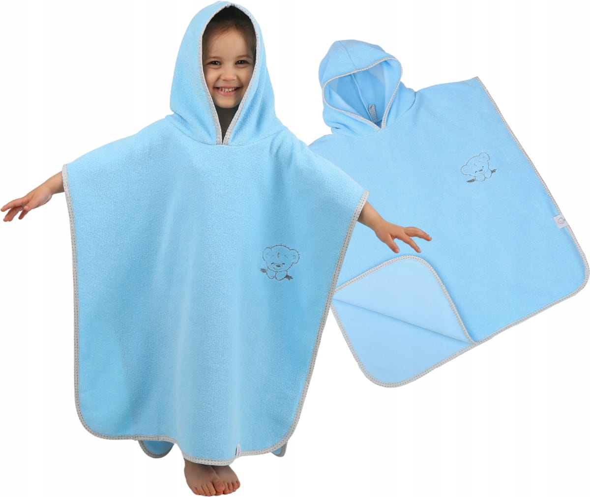 Babymam poncho kąpielowe okrycie z kapturem duże