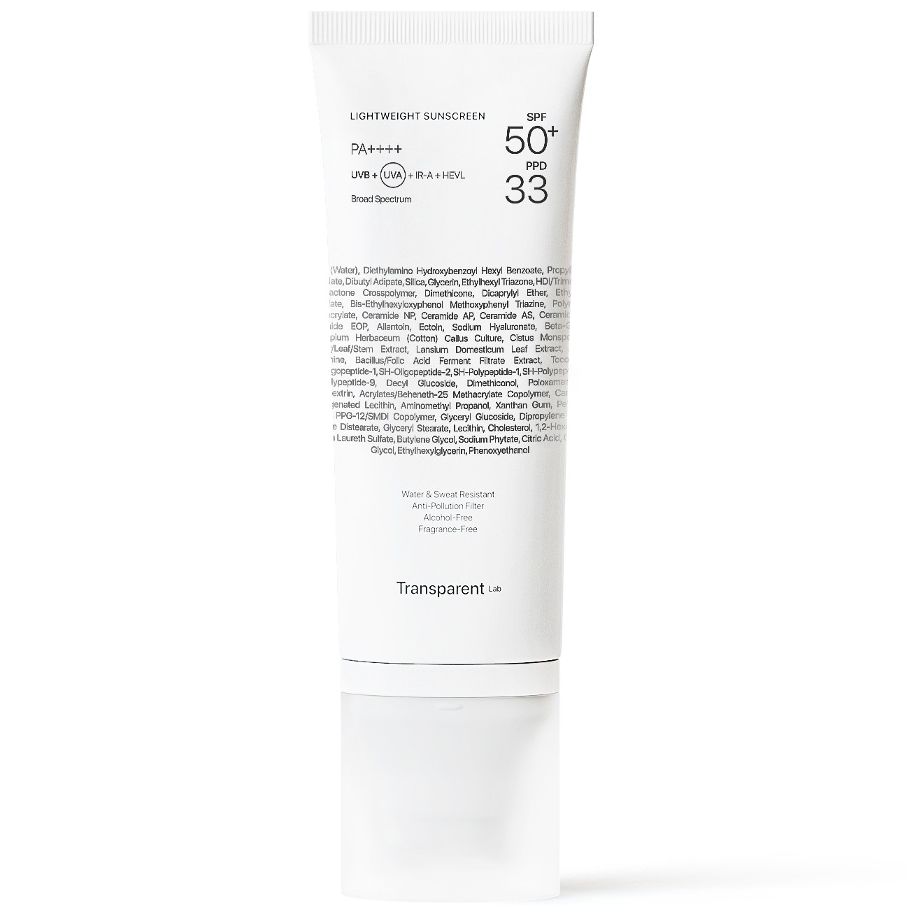 Transparent Lab Lightweight Sunscreen lekki krem przeciwsłoneczny SPF50+, 100 ml