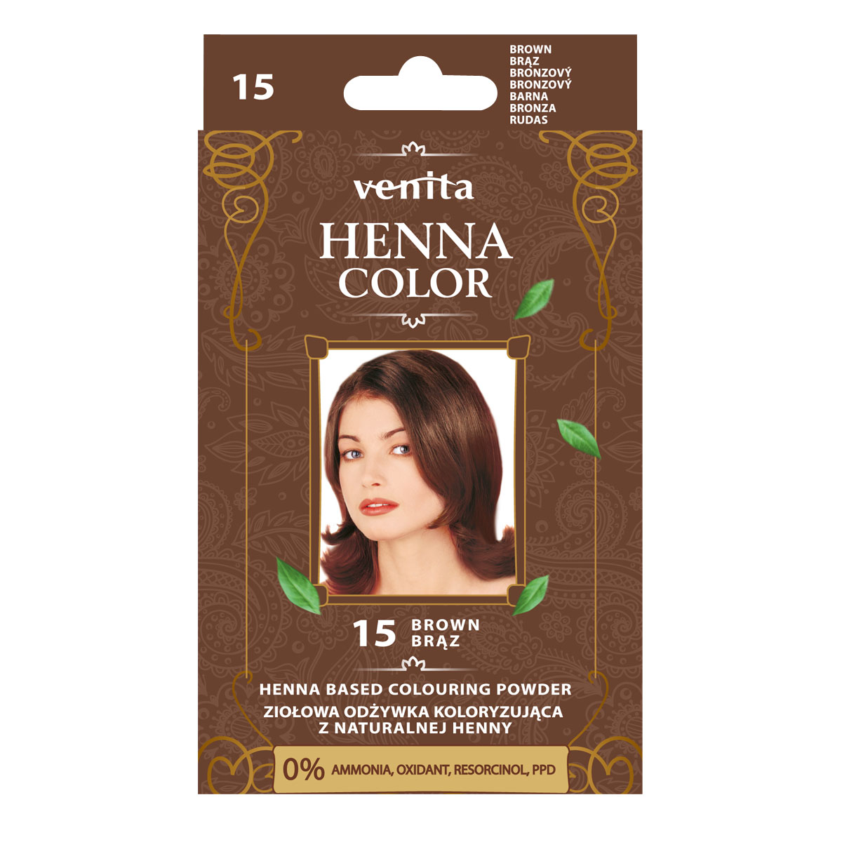 Venita Henna Color ziołowa odżywka koloryzująca z henną do włosów 15 bronze, 30 g