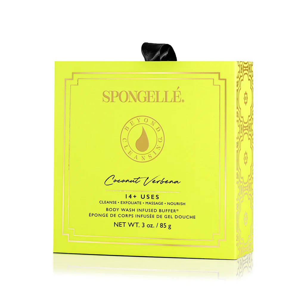 Spongelle Boxed Flower gąbka nasączona mydłem do mycia ciała Coconut Verbena, 1 szt.