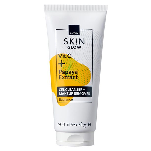 Avon Skin Glow rozświetlający żel do mycia twarzy i płyn do demakijażu 2w1, 195 ml