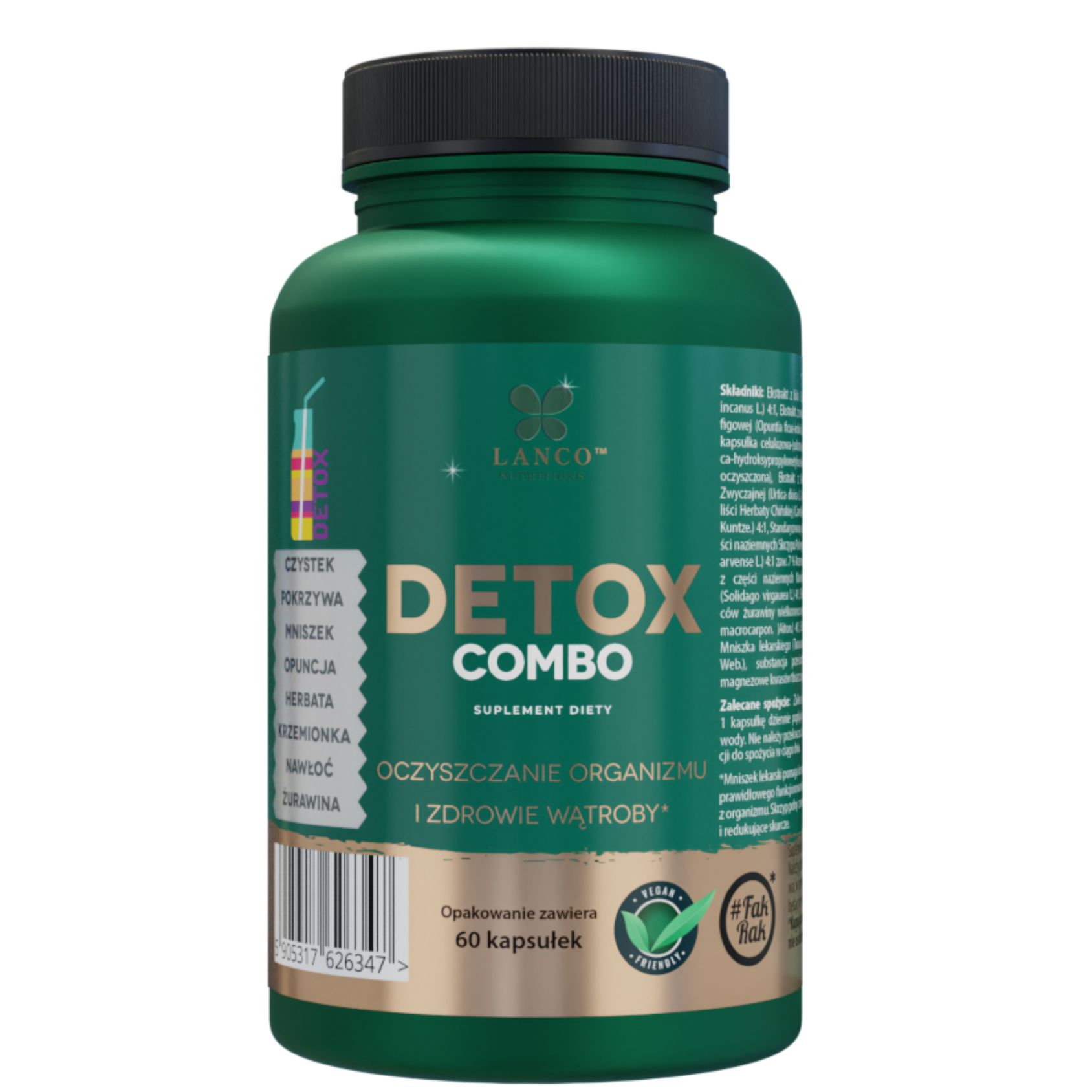 Lanco Nutritions Detox Combo suplement diety oczyszczanie organizmu, 60 kaps./1 opak.