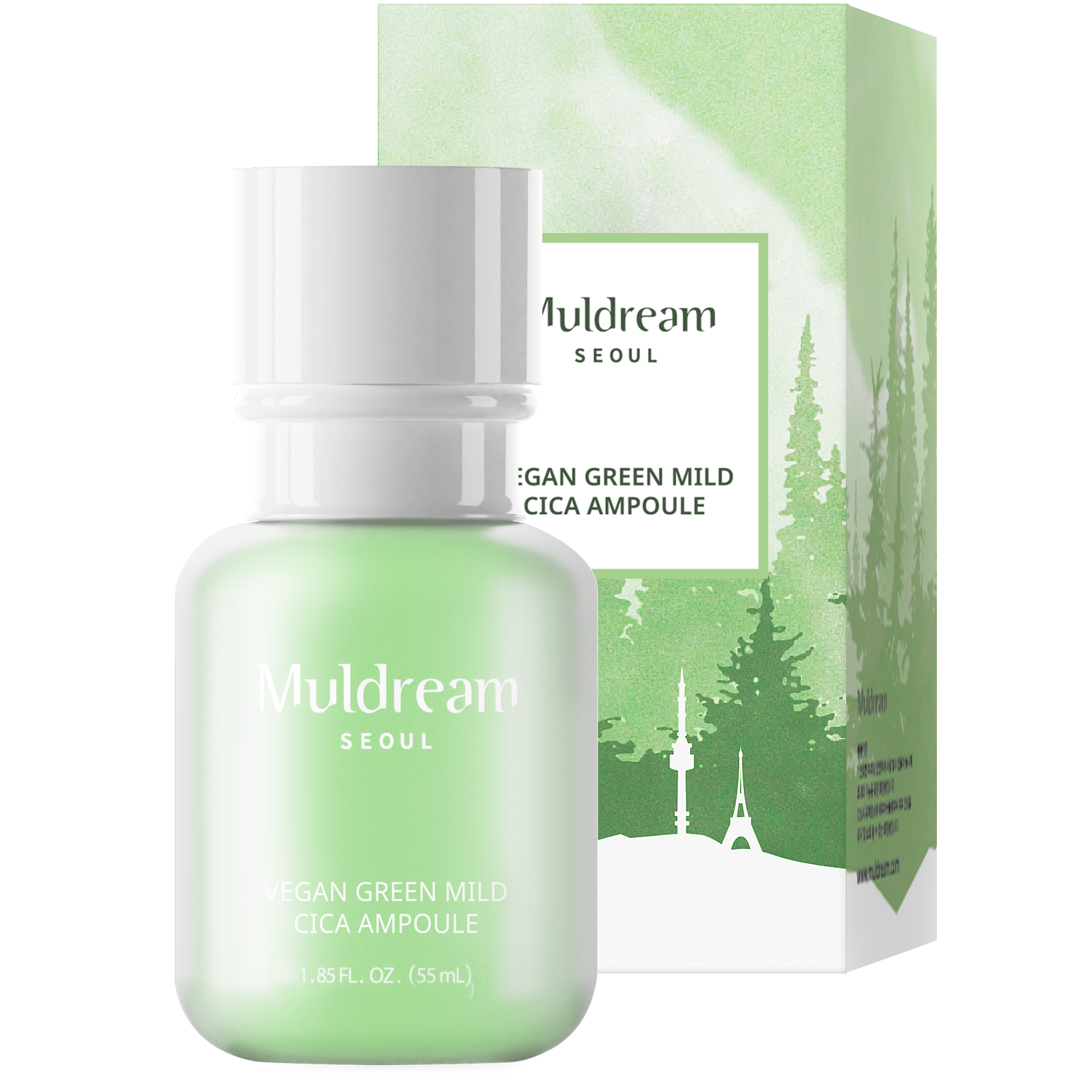 Muldream S.O.S. Cica Vegan Green Mild łagodząca ampułka do twarzy, 60 ml