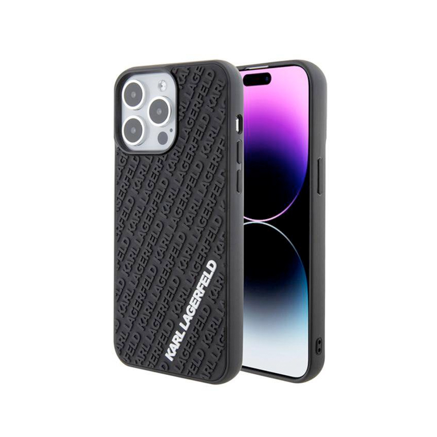 Karl Lagerfeld 3D Rubber Multi Logo Black - etui iPhone 15 Pro Max