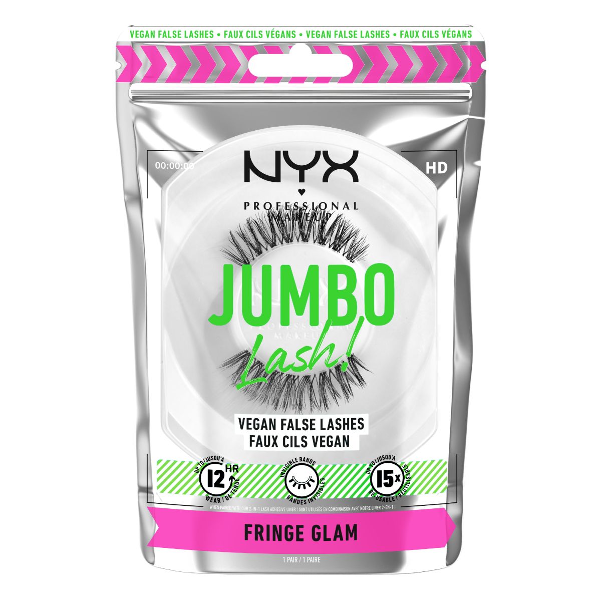 NYX Professional Makeup Jumbo Lash! sztuczne rzęsy fringe glam, 1 opak.