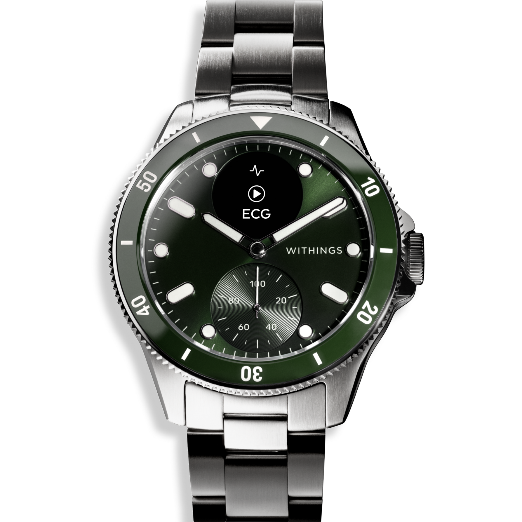 Withings Scanwatch Nova 42mm Zielony - zegarek z funkcją EKG, pomiarem pulsu, SPO2 i temperatury oraz mierzeniem aktywności fizycznej i snu