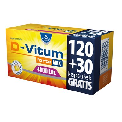 Witamina D OLEOFARM D-Vitum forte Max 4000 j.m. (150 kapsułek)