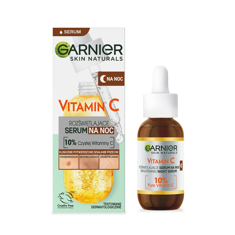 Garnier Vitamin C rozświetlające serum do twarzy na noc, 30 ml
