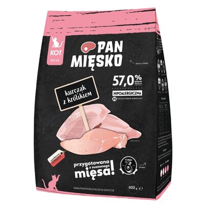 Karma dla kota PAN MIĘSKO Kurczak z królikiem 400 g