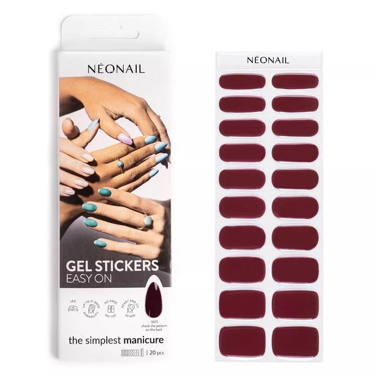 Neonail Easy On Gel naklejki hybrydowe do paznokci M05, 1 opak.