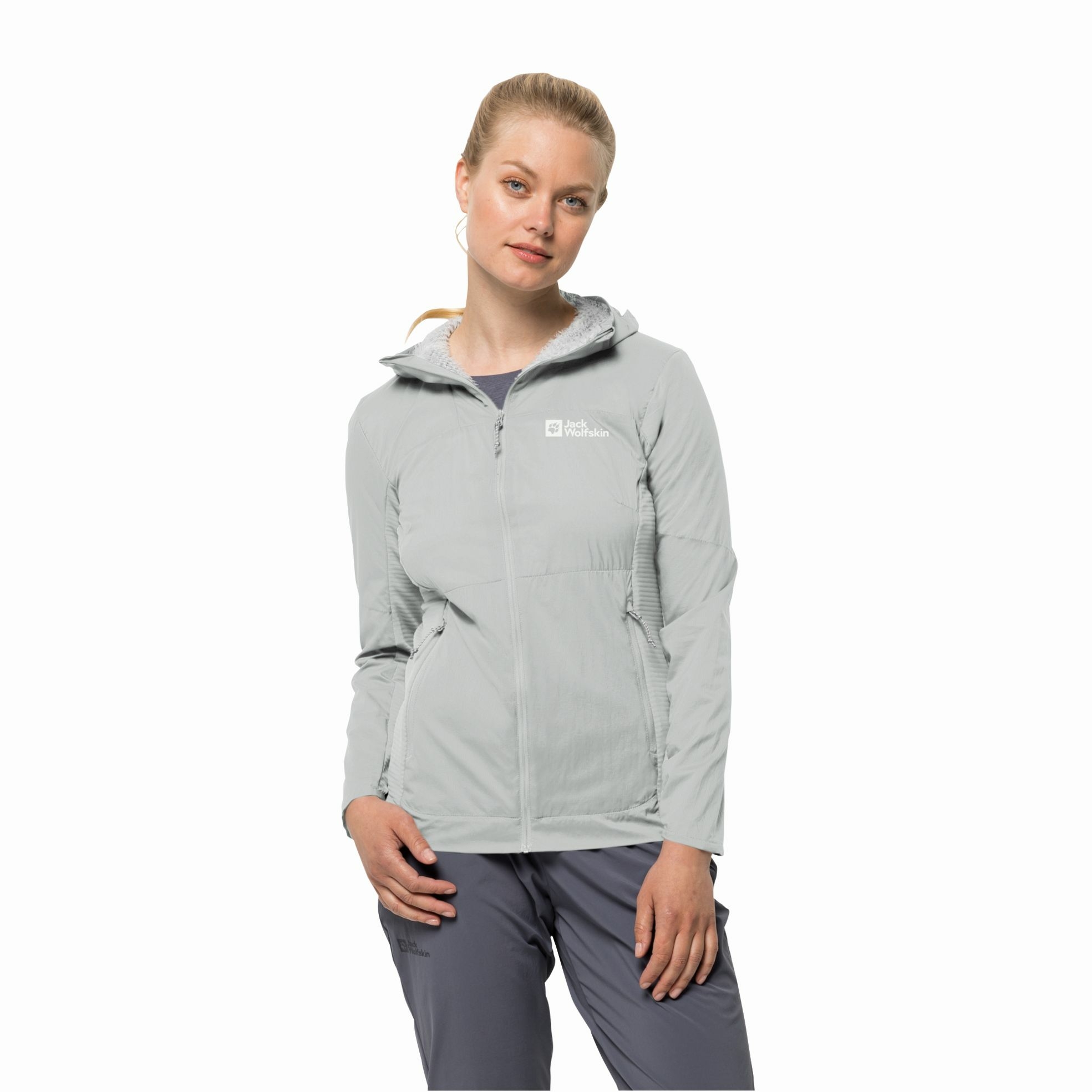 Damska kurtka Jack Wolfskin PRELIGHT ALPHA JKT W cool grey - M