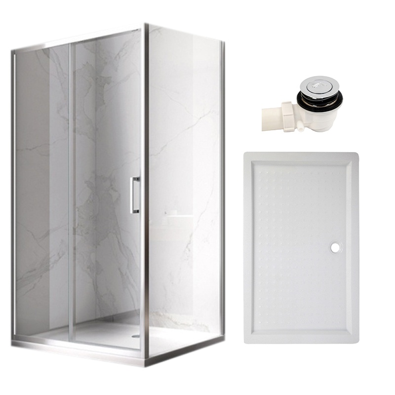 KABINA PRYSZNICOWA PROSTOKĄTNA Z BRODZIKIEM KZ103C/SXL03E CHROM/BIAŁY 120x80 CM