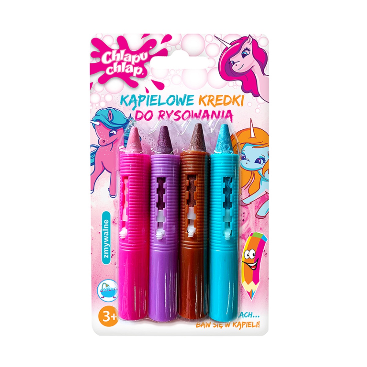 Chlapu Chlap kąpielowe kredki do rysowania unicorn, 4 szt.