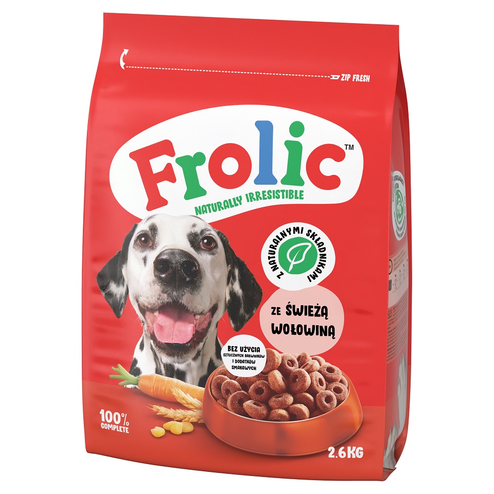 FROLIC Naturally Irresistible 2,6 kg półwilgotna karma dla psów ze świeżą wołowiną