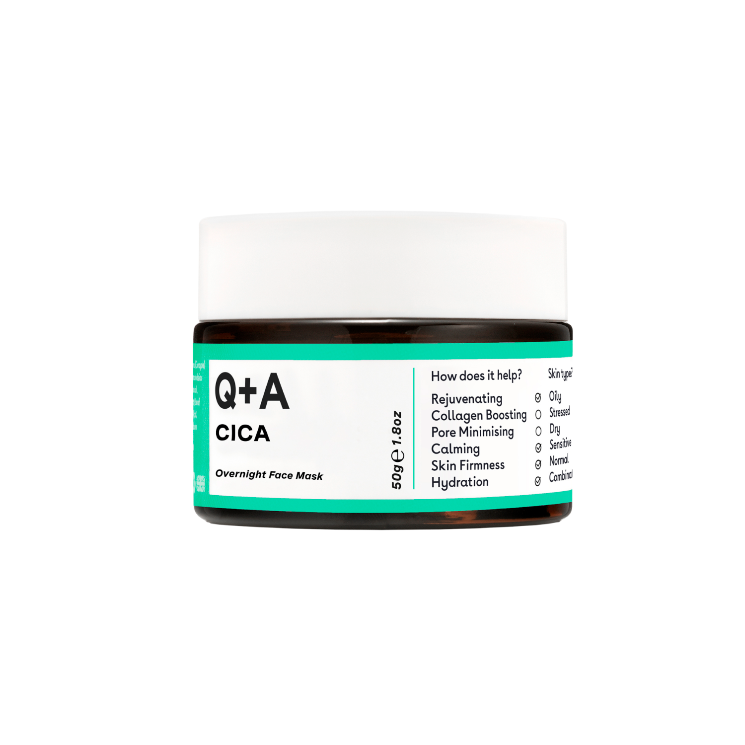 Q+A Cica kojąca całonocna maska do twarzy, 50 g
